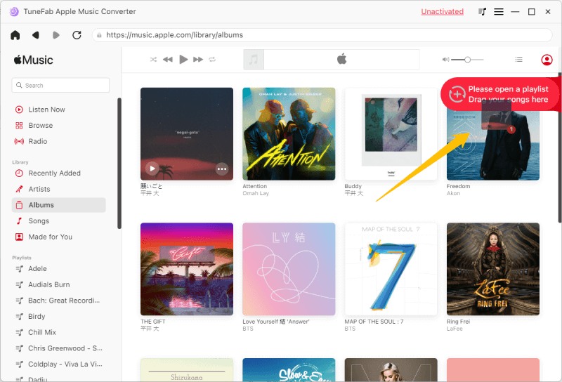 Trascina Apple Music da convertire