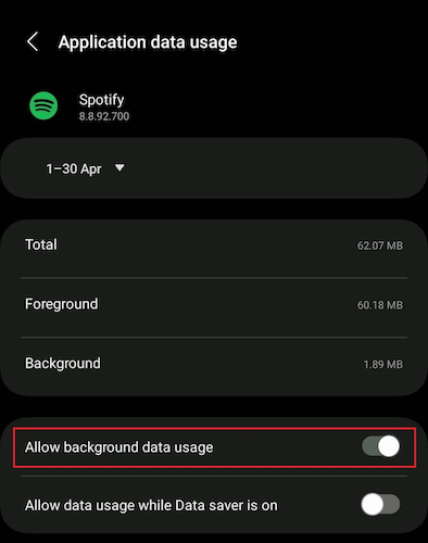 Android Allow Background Usage