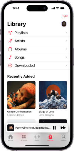 Applicazione Apple Musica per iPhone