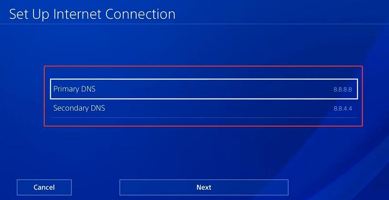 Change the DNS Server on PS4