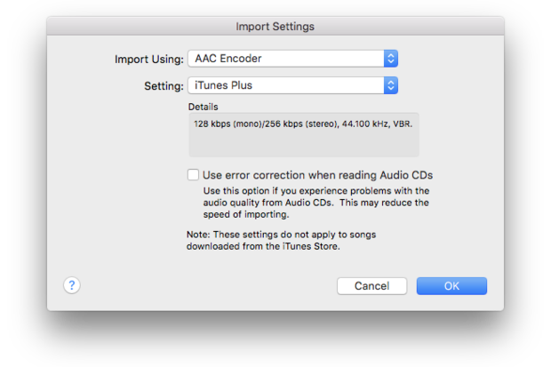 Choose AAC as Format on iTunes