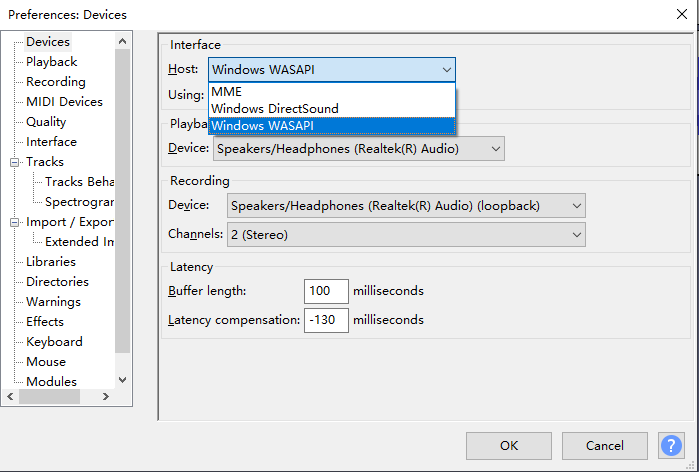 Customize Audacity Recording Settings