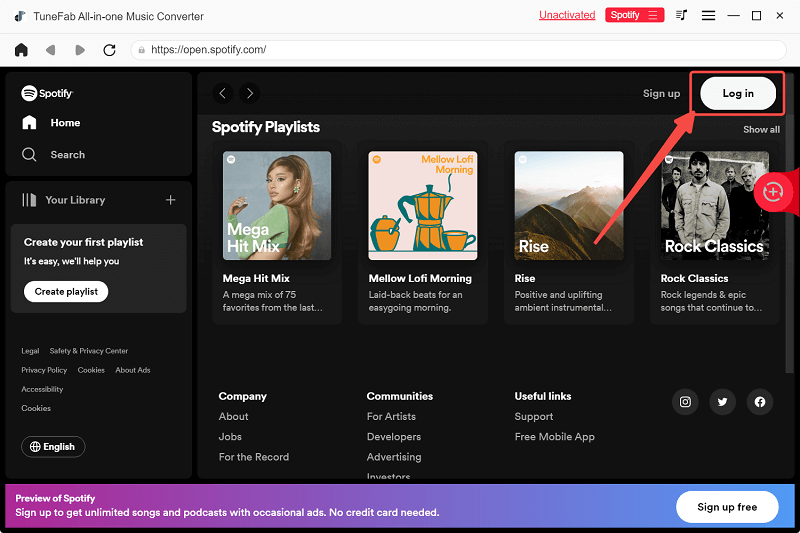 Log in to Spotify All-in-One
