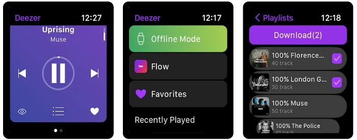 Deezer on Apple Watch