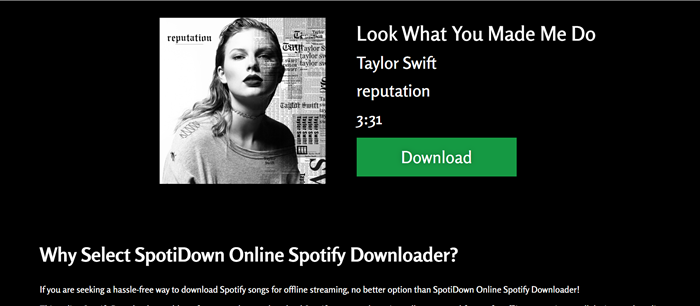 Download the Spotify Song via SpotiDown