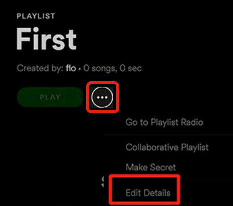 Edit Spotify Playlist Details