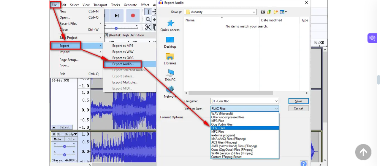 Export Apple Lossless Files and Convert to FLAC