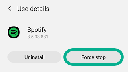 Force Quit Spotify App