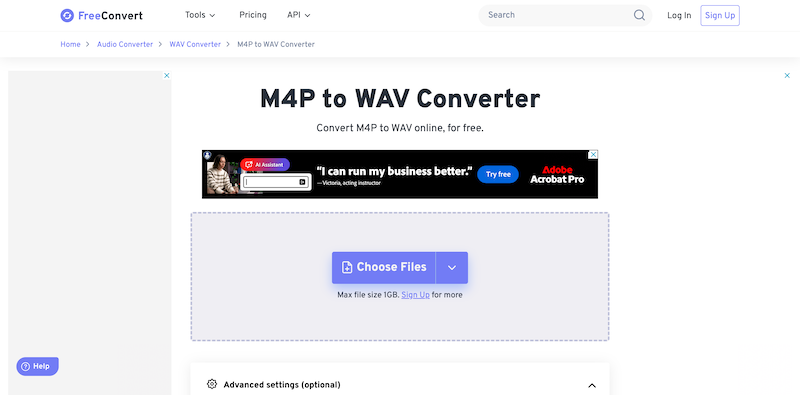 FreeConvert Convert M4P to WAV