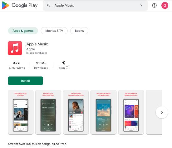 Install Apple Music on Android Tablet