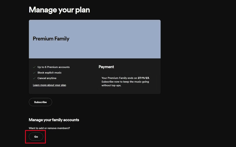 Join Spotify Premium Family