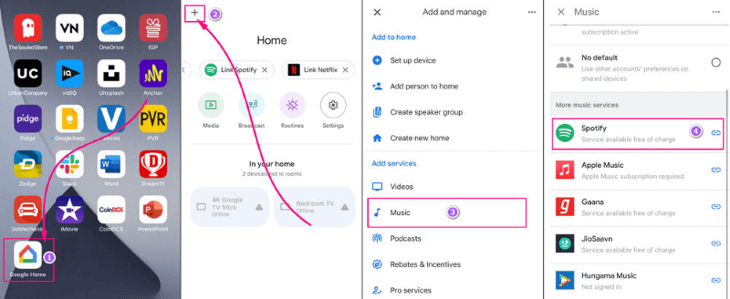 Link Spotify Music to Google Home