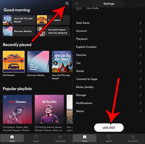  Log out Spotify Account on Mobile