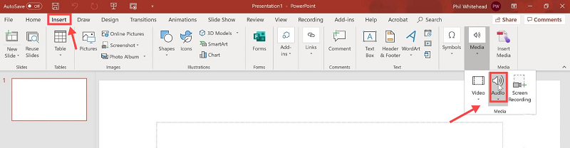 Find PowerPoint Embedded Recorder