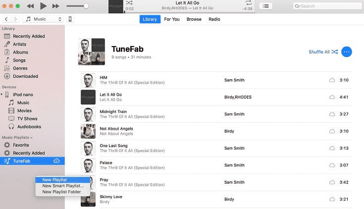 Open New Playlist in iTunes