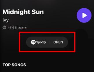 Apri la canzone Shazam su Spotify