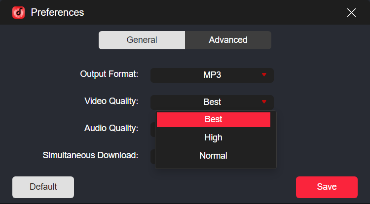 Output Quality Settings for YouTube Music