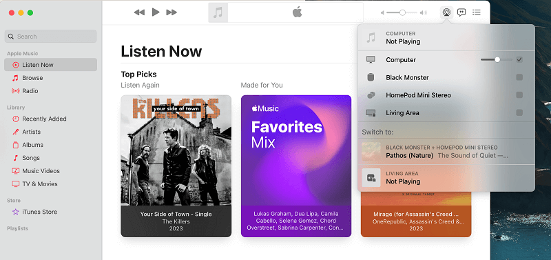 Play Apple Music with HomePod on Mac