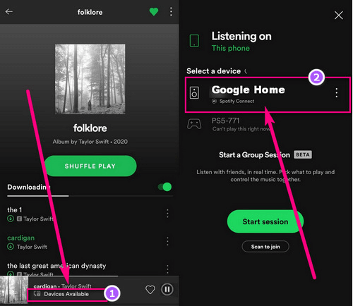 Play Spotify Music on Google Home by Phone