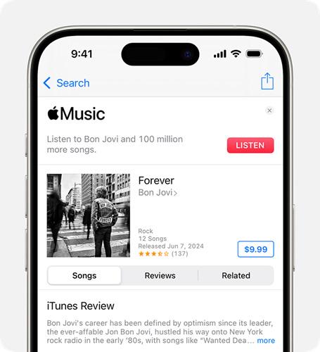 Purchase Apple Music Songs on iPhone