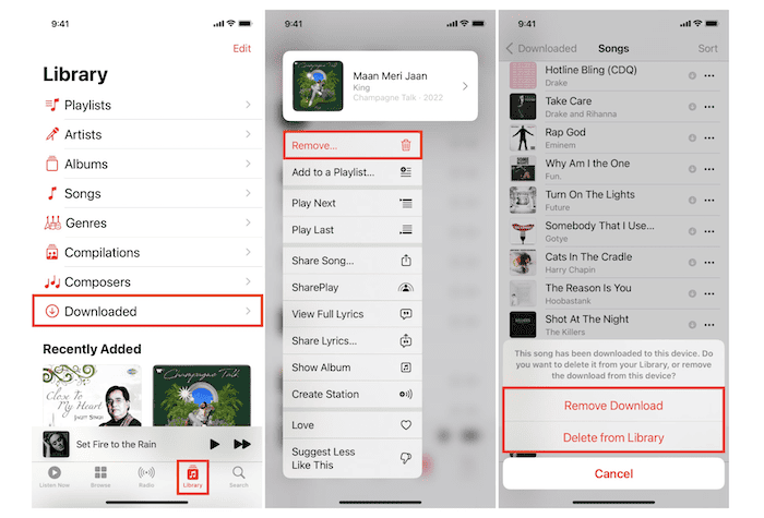 Remove Apple Music Songs on iPhone