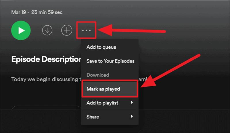 Remove Podcast from Spotify HomePage Computer