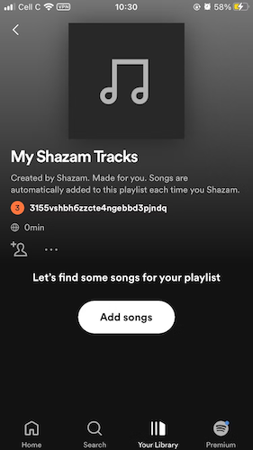 Playlist di Shazam su Spotify