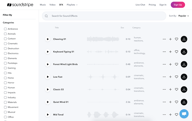 Soundstripe Interface