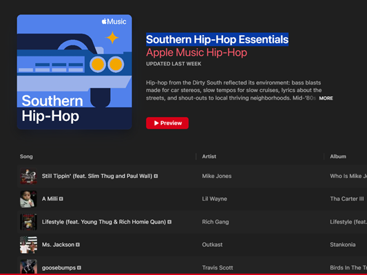 Elementi essenziali dell'hip-hop del sud su Apple Music