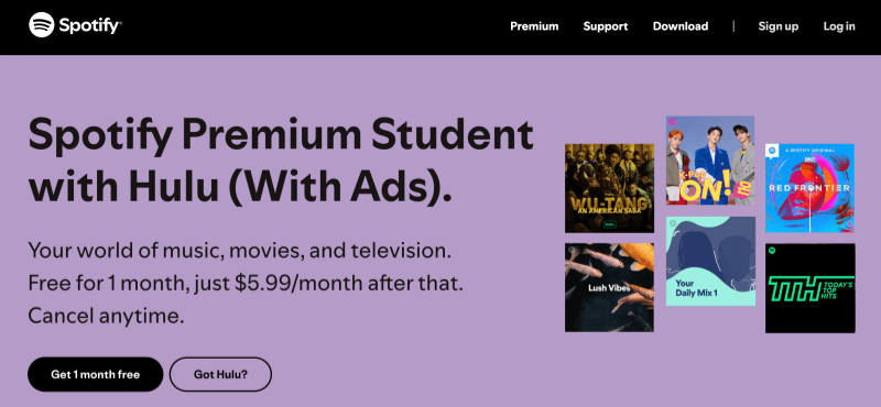 Get Spotify Hulu Student Discount