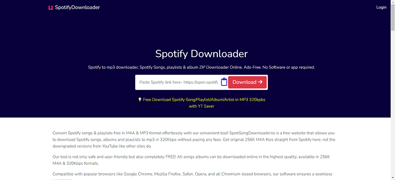 Interface do SpotiSongDownloader