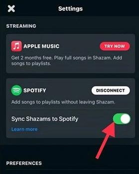 Sincronizza Shazam con Spotify