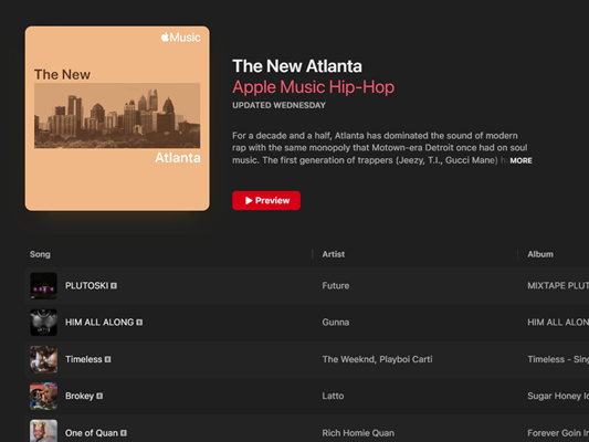 La nuova Atlanta su Apple Music