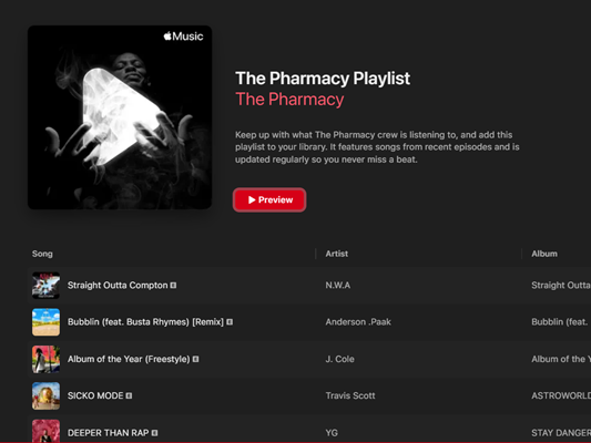 La playlist della farmacia su Apple Music