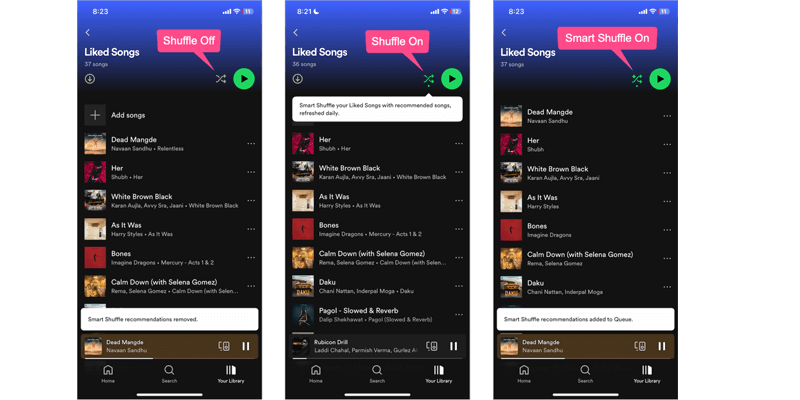 Desligue o Smart Shuffle no Spotify