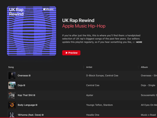 UK Rap Rewind su Apple Music