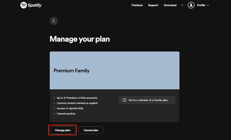 Upgrade to Spotify Premium Family